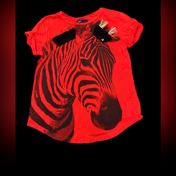 Girls Embellished Zebra Tee (XL 12) - Picture 1 of 6